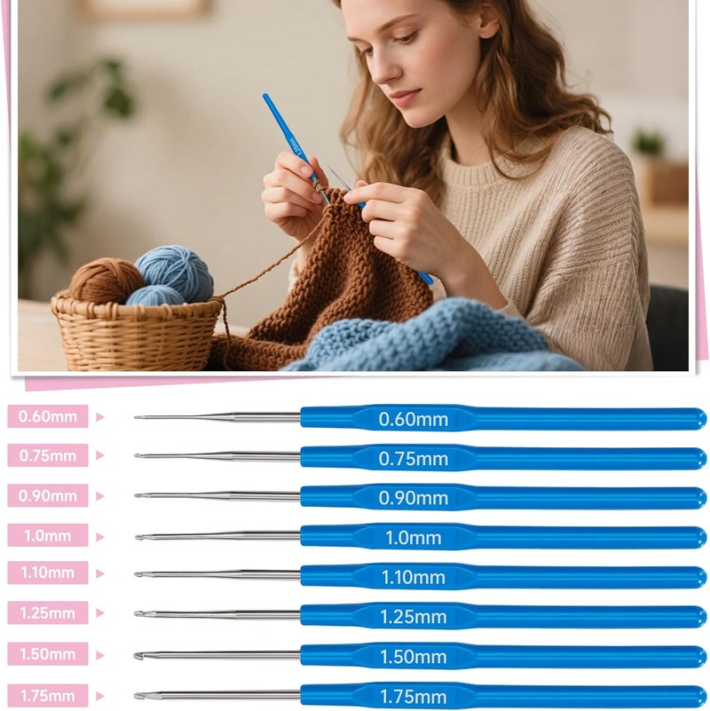 GMAK Crochet Kit for Beginners Adults, 59 PCS Crocheting Sets Include Yarn, Hooks and Tools, Portable Crochet Starter Kit for Making Variety Projects Crocheting Supplies, Pink Alpaca - Image 5